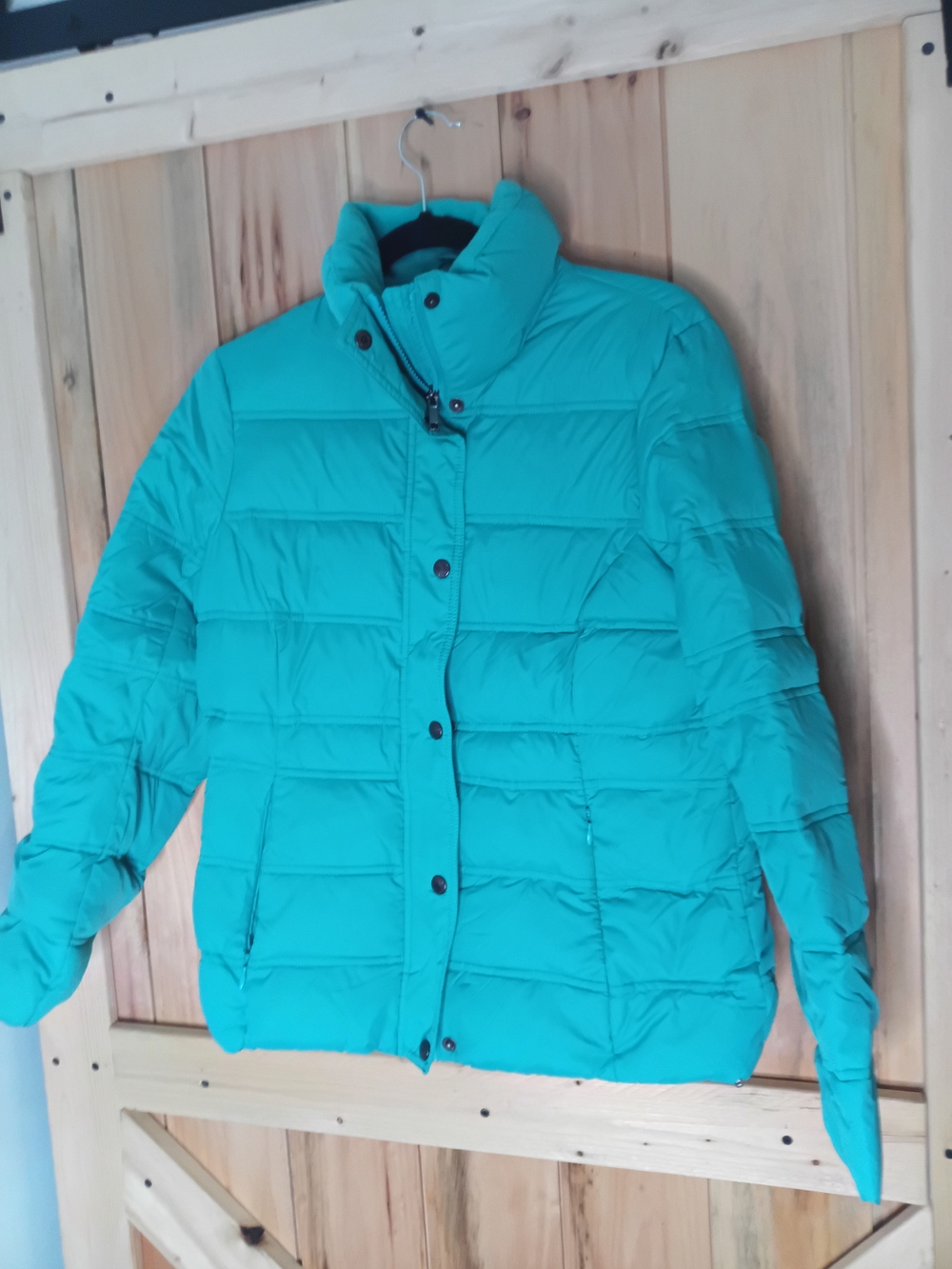 Lands' End Teal Quilted Puffer Down Coat Size Small 6-8
